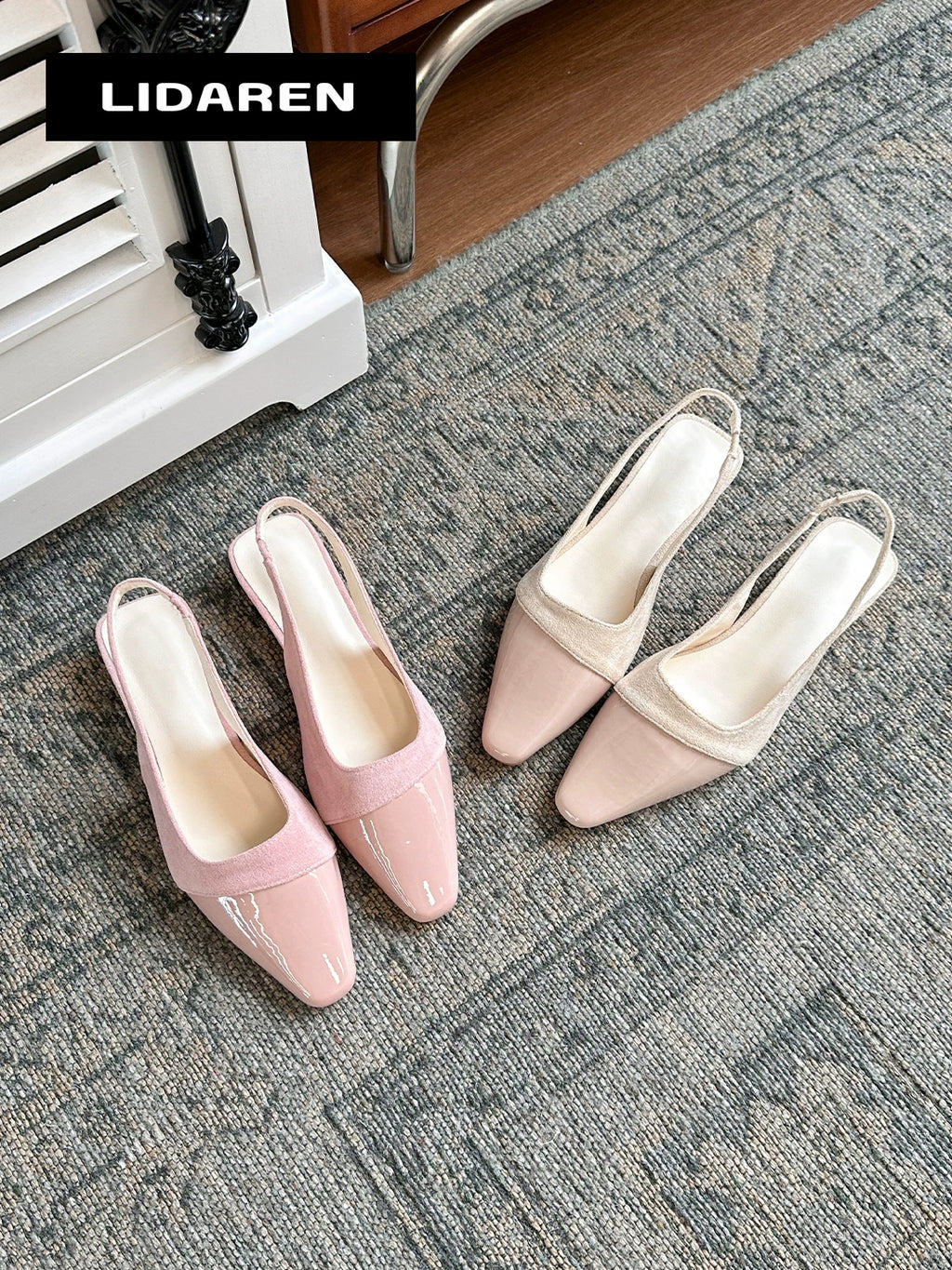 Lidaren Produced Pointed-Toe Low-Heel Mule