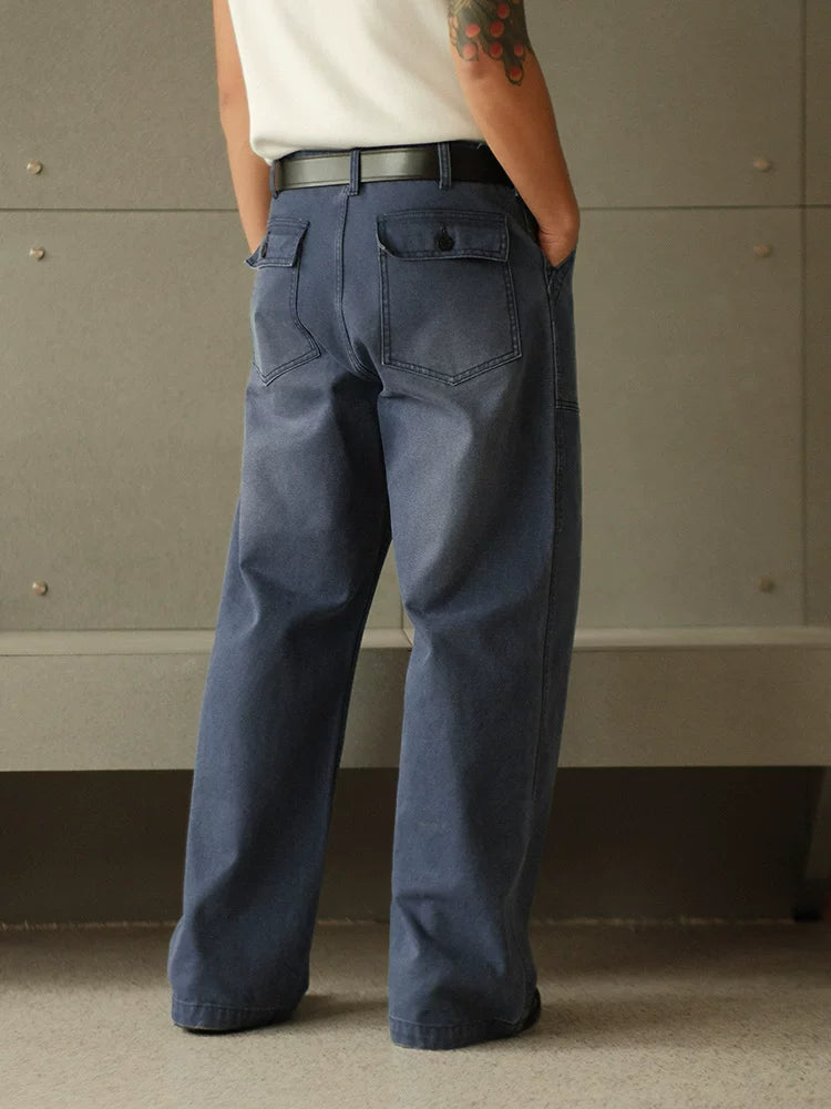 Mbbcar 16oz Slub Canvas Rope-Dyed Wide-Leg Fatigue Pants