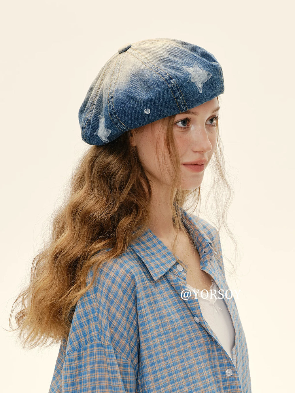 YORSOYI Vintage Denim Beret