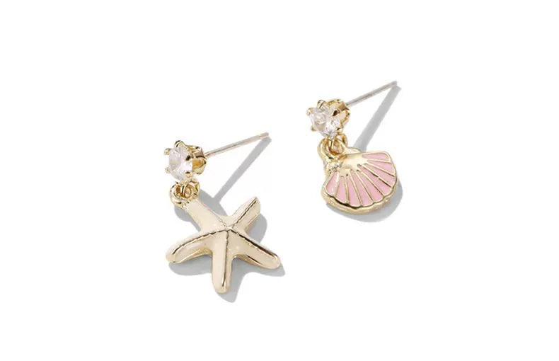 DODOGOGO Shell Starfish Earclip Earrings