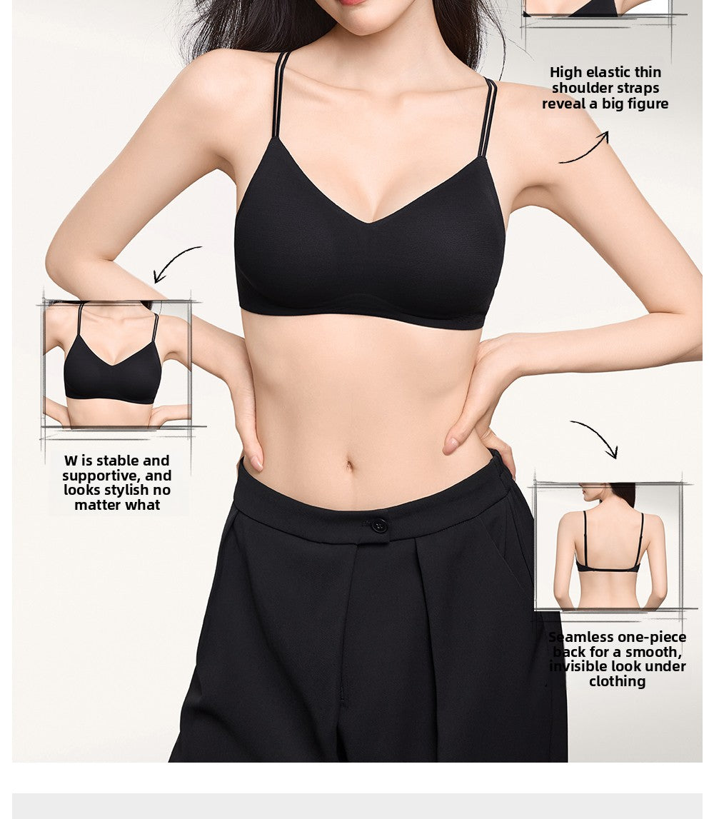 Secret World Thin Shoulder Strap Gather Bra