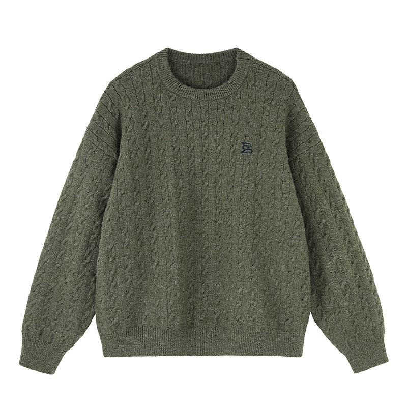 MATCHA STORY Vintage Twist Loose Knitted Sweater