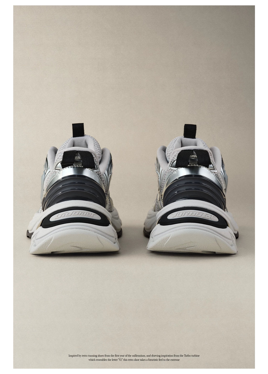 OLD ORDER Metallic Silver Chunky Platform Dad Sneaker