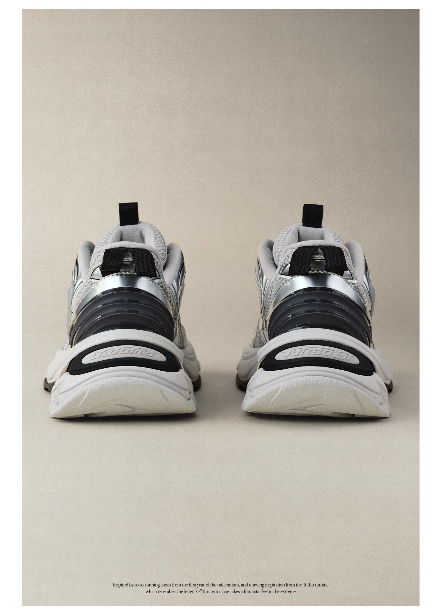 OLD ORDER Metallic Silver Chunky Platform Dad Sneaker