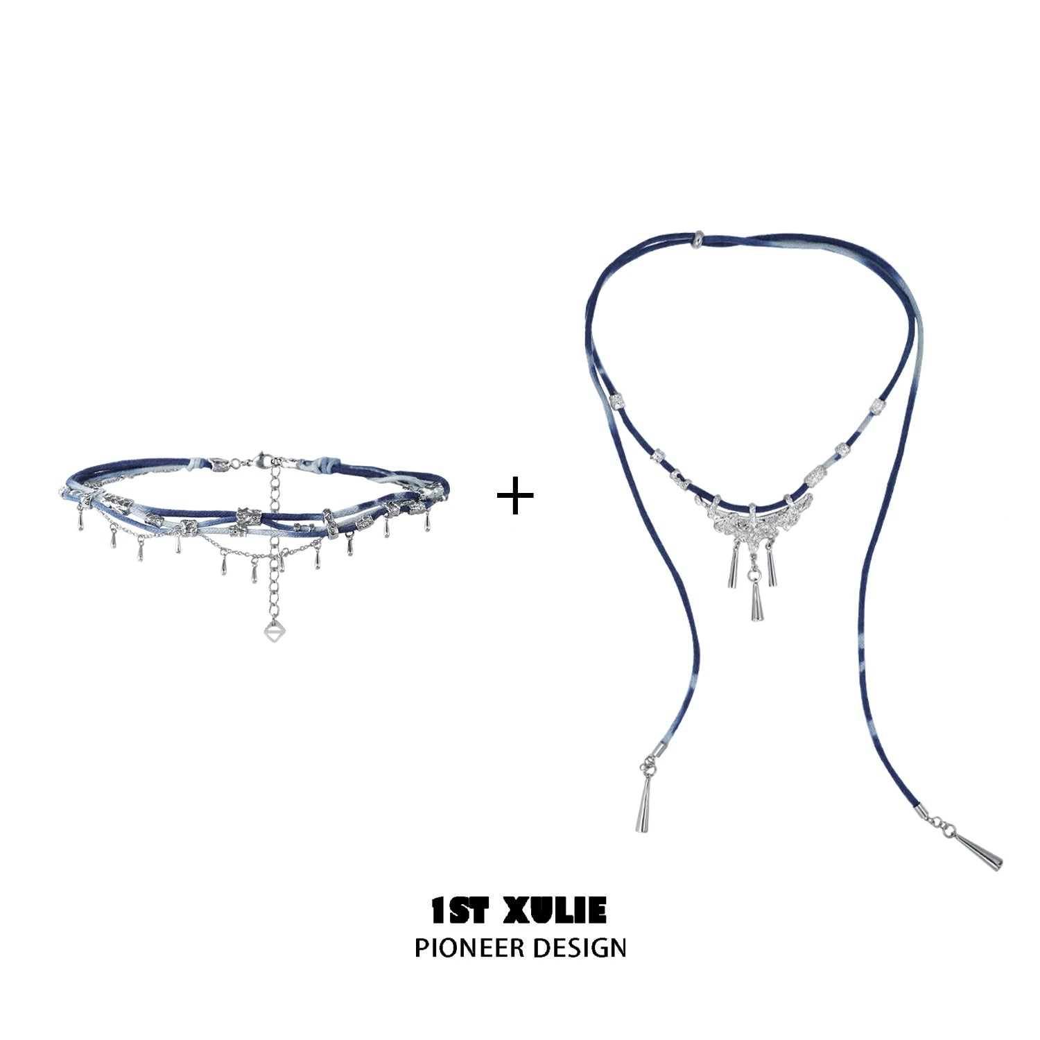 1ST XULIE Braided Rope Layered Choker Necklace