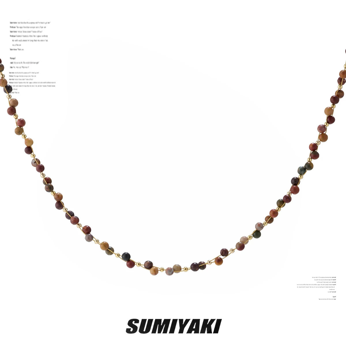 SUMIYAKI Rainbow Beaded Collarbone Necklace