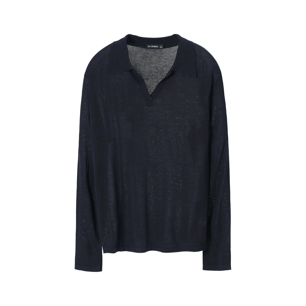 Unvesno -Gauge Linen-Blend Oversized Henley Polo Top