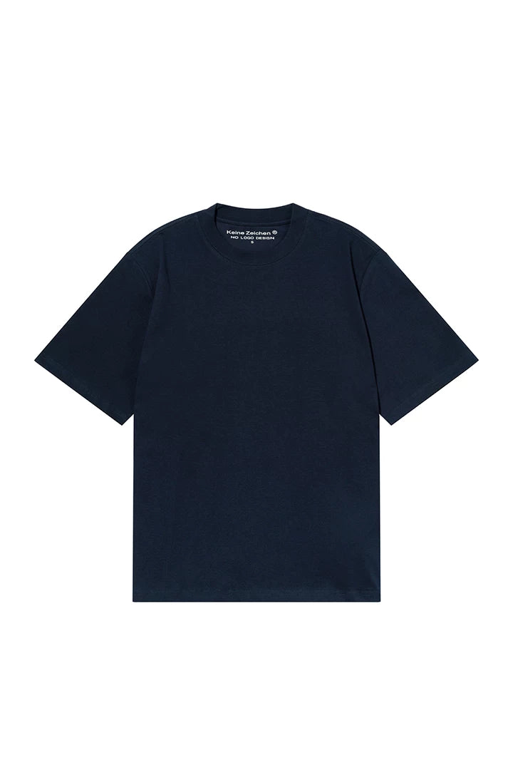 NO LOGO Small Neckline Short and Wide Casual Tee