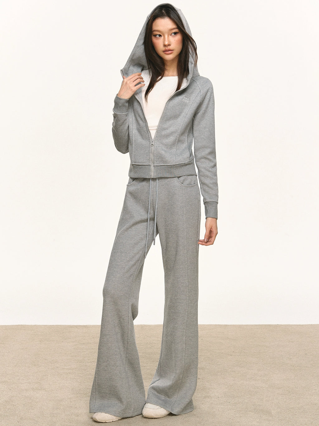 Anna Aneae Hooded Short Sweater Sports Two-piece Set