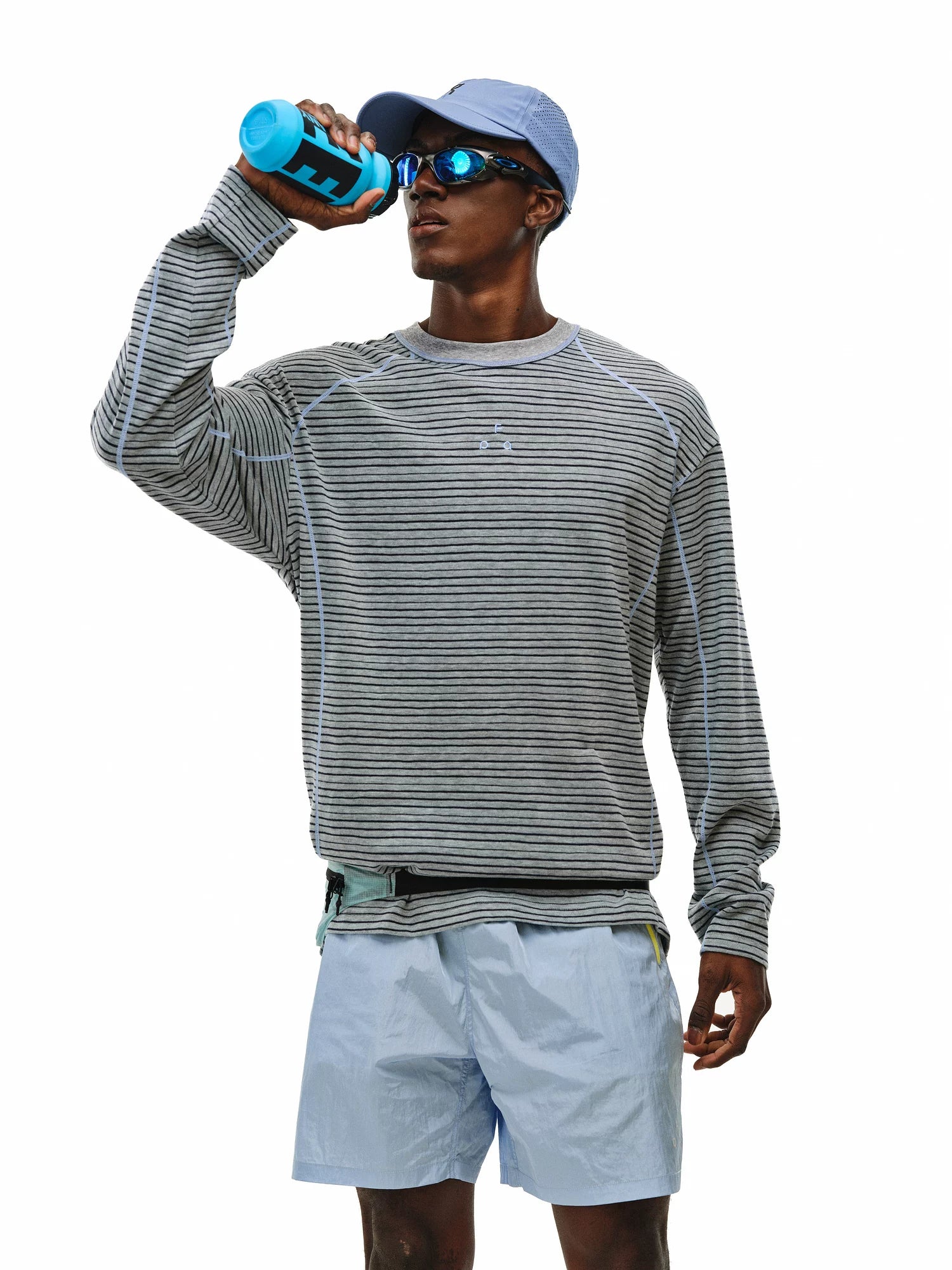 FPA Crew Neck Casual Contrast Striped Long Sleeve