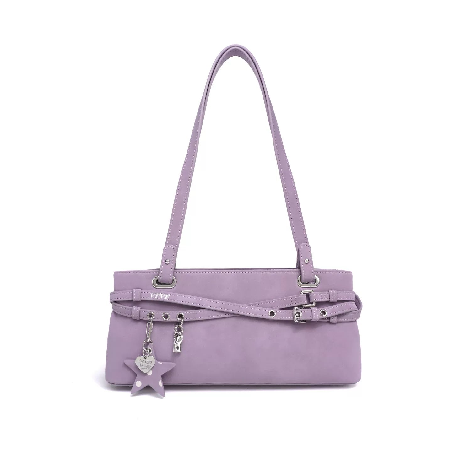 VFVF Gold Faux Leather Zip-Top Shoulder Bag