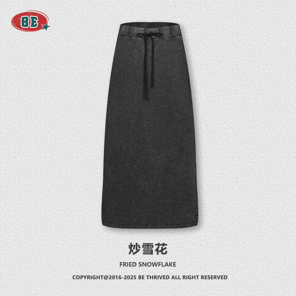 BE Women's Ribbon Splicing Tee Straight Heavy Skirt Suit