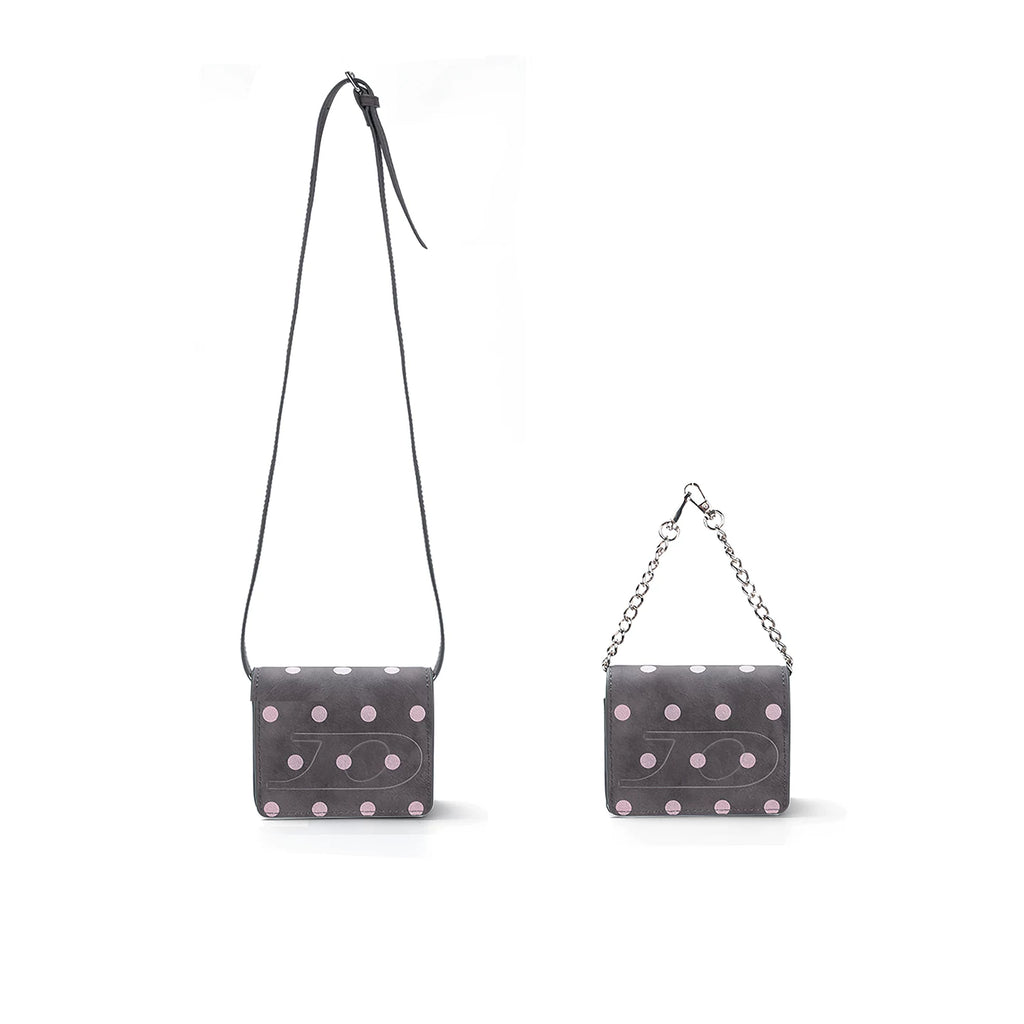 JANDRESS White Polka-Dot Faux Leather Crossbody Coin Purse
