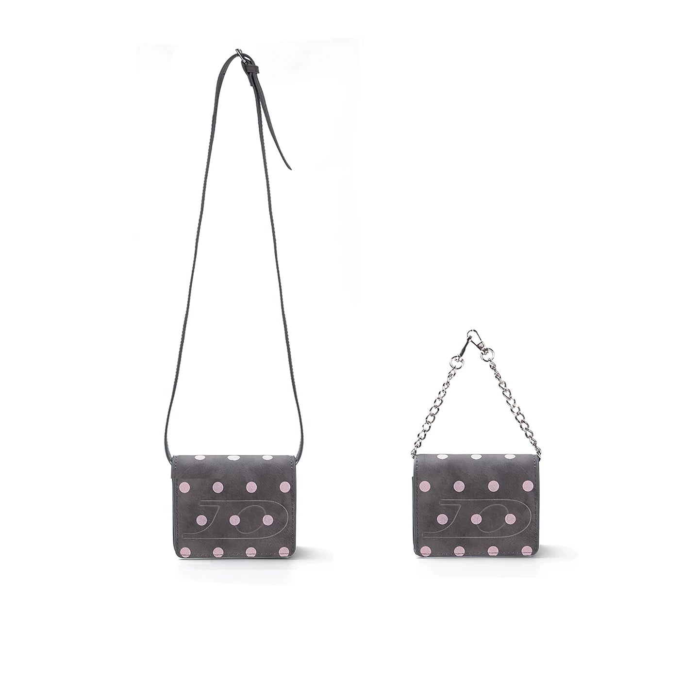 JANDRESS White Polka-Dot Faux Leather Crossbody Coin Purse