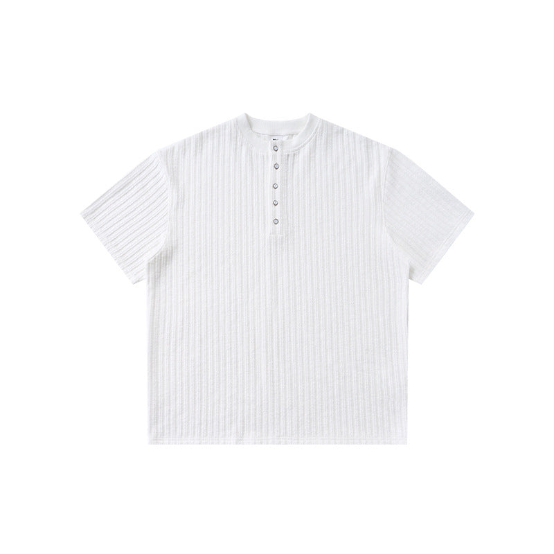 Inflation Henley Jacquard 200g Breathable Relaxed Tee