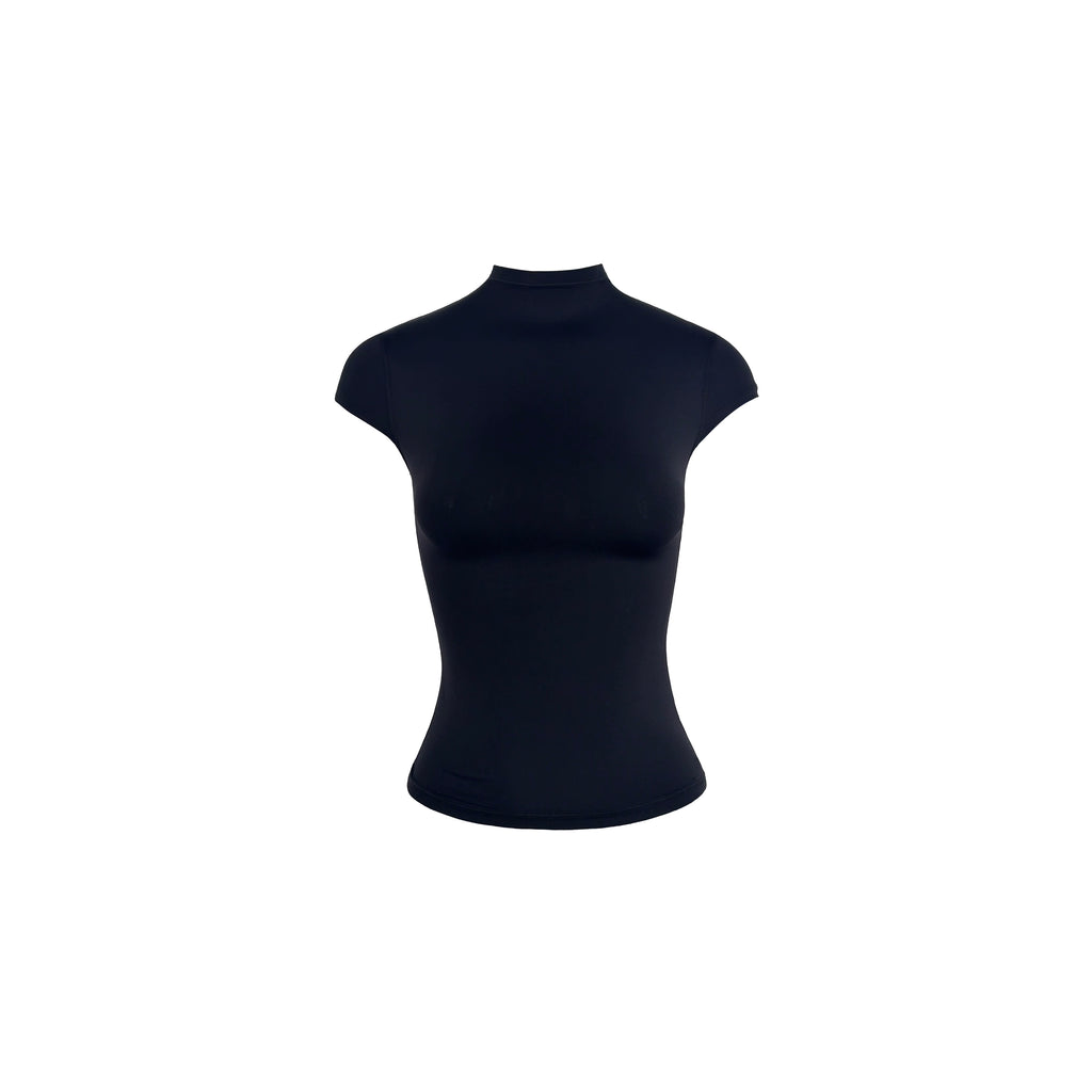 Jim Kennet Nude Semi-turtleneck High Stretch Slim Tee