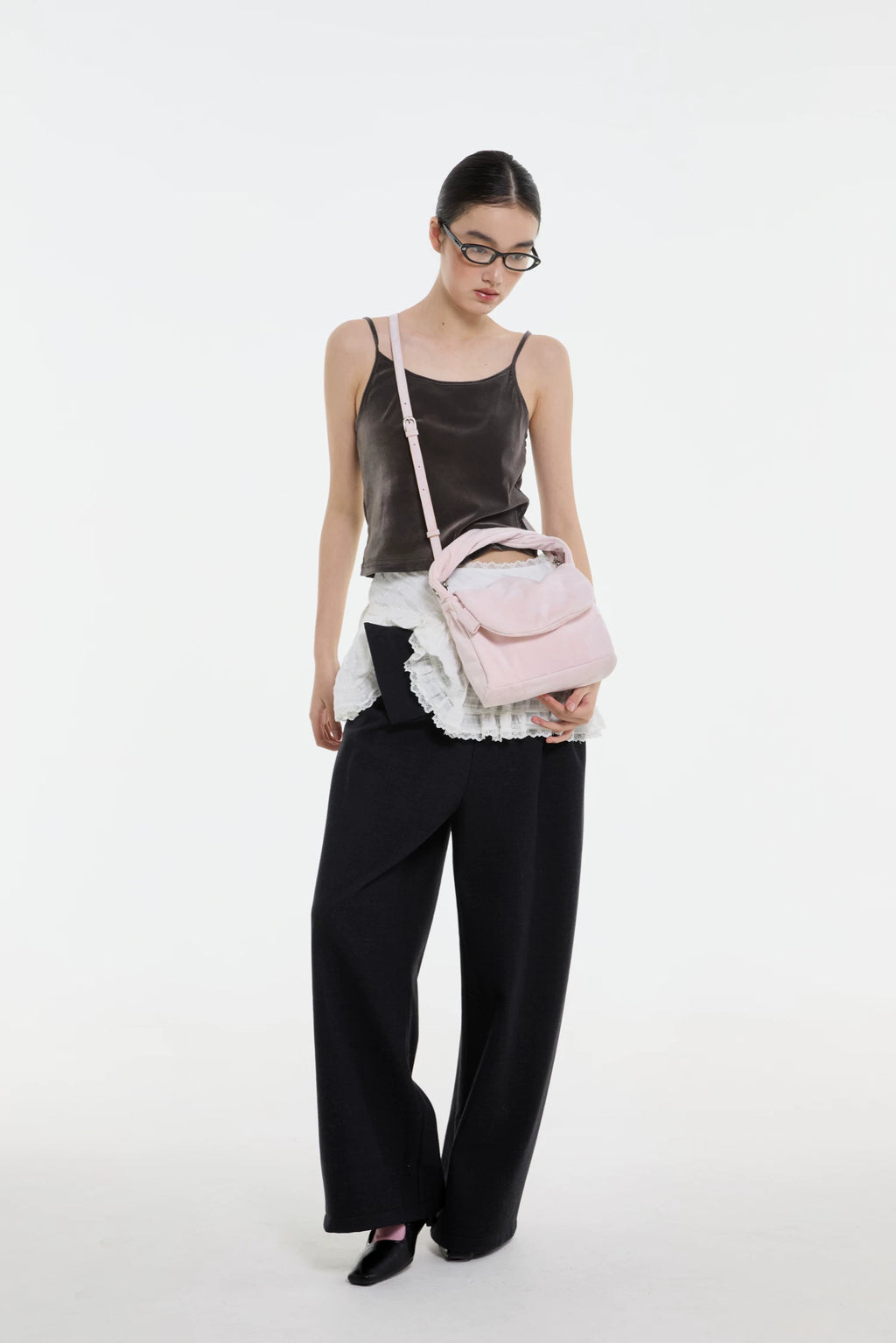 DirtySix Soft Fufu Suede Padded Small Square Bag