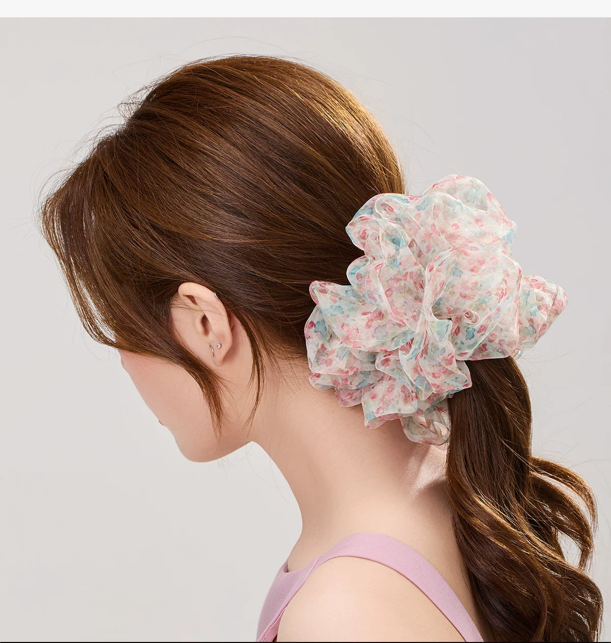 DODOGOGO Flower Yarn Ring Large Intestine Hair Band French Hair Rope
