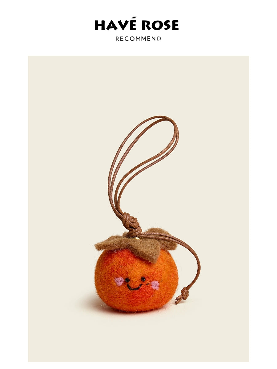 HAVEROSE Wool Felt Persimmon Ruyi Pendant