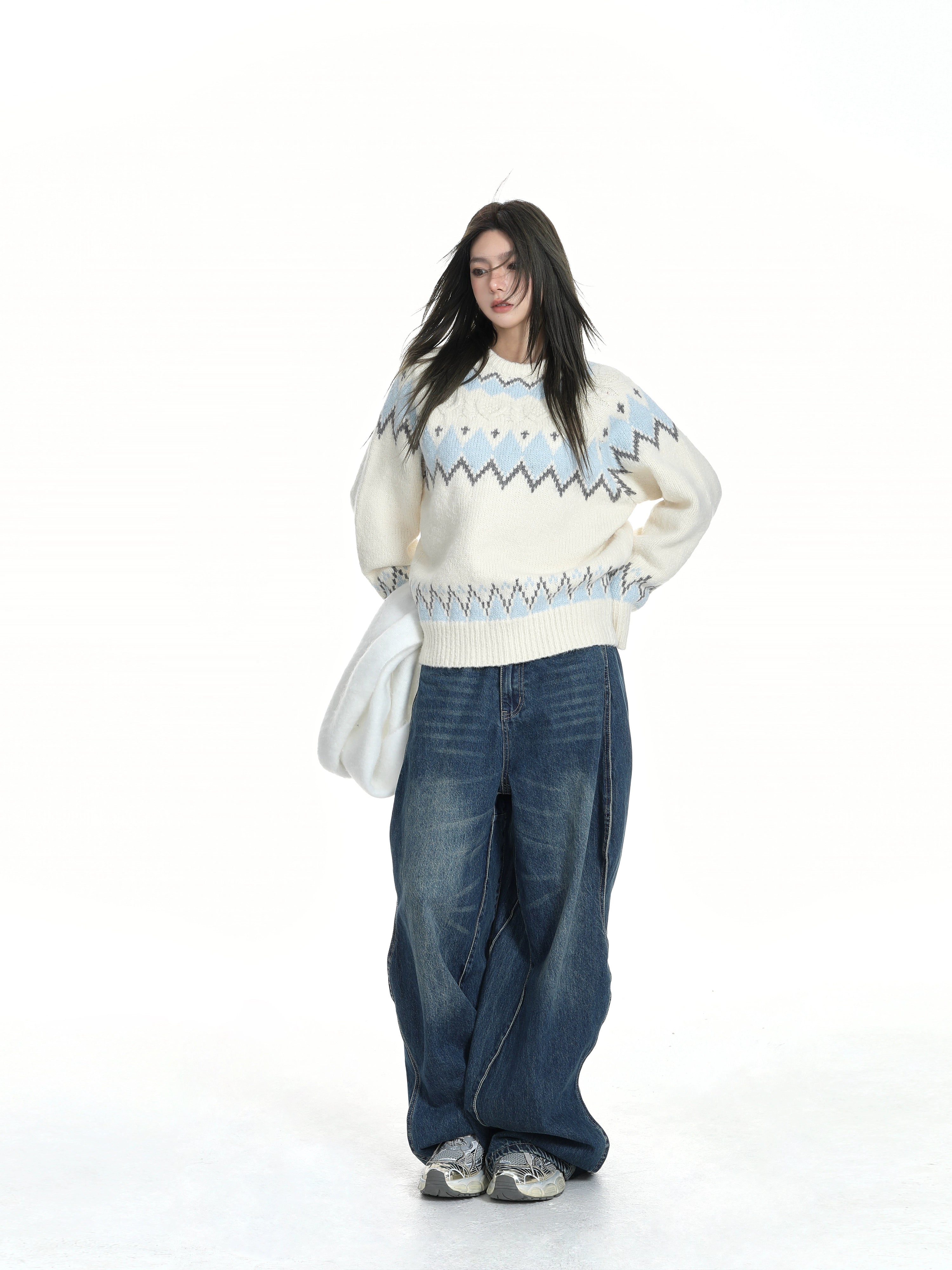 KDASE Retro Lazy Soft Waxy Oversized Knitted Sweater