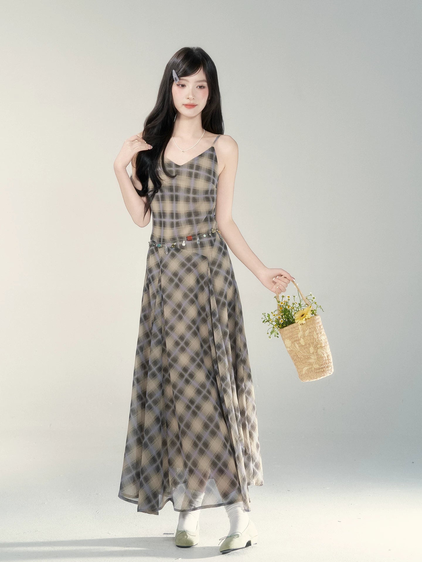 Wildberry Checked Suspender Dress