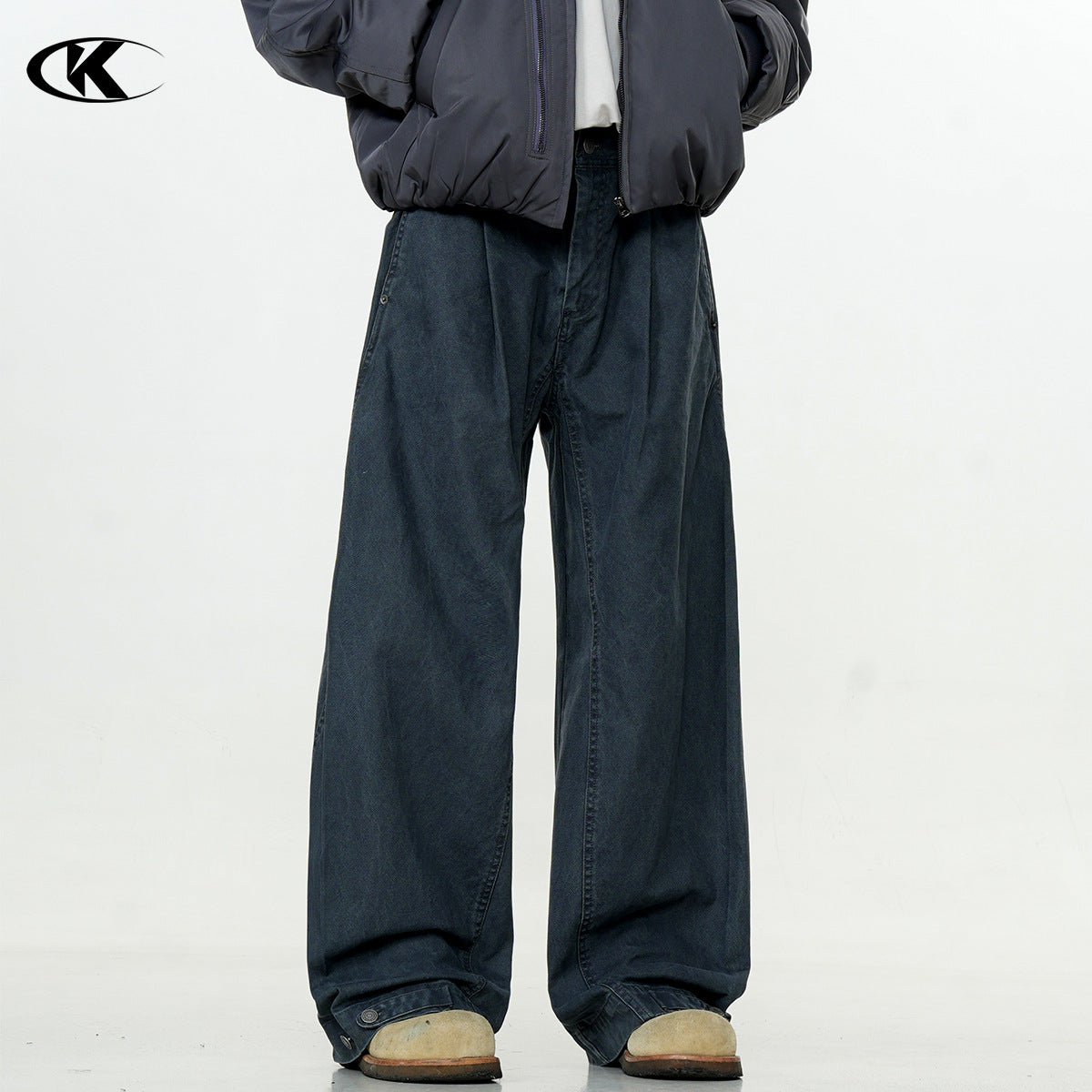11KN versatile loose scimitar wide-leg Pants