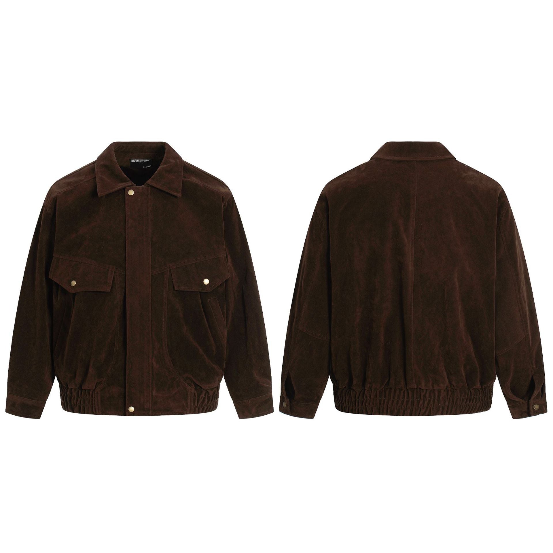 11KN Maillard Loose Faux Suede Lapel Jacket