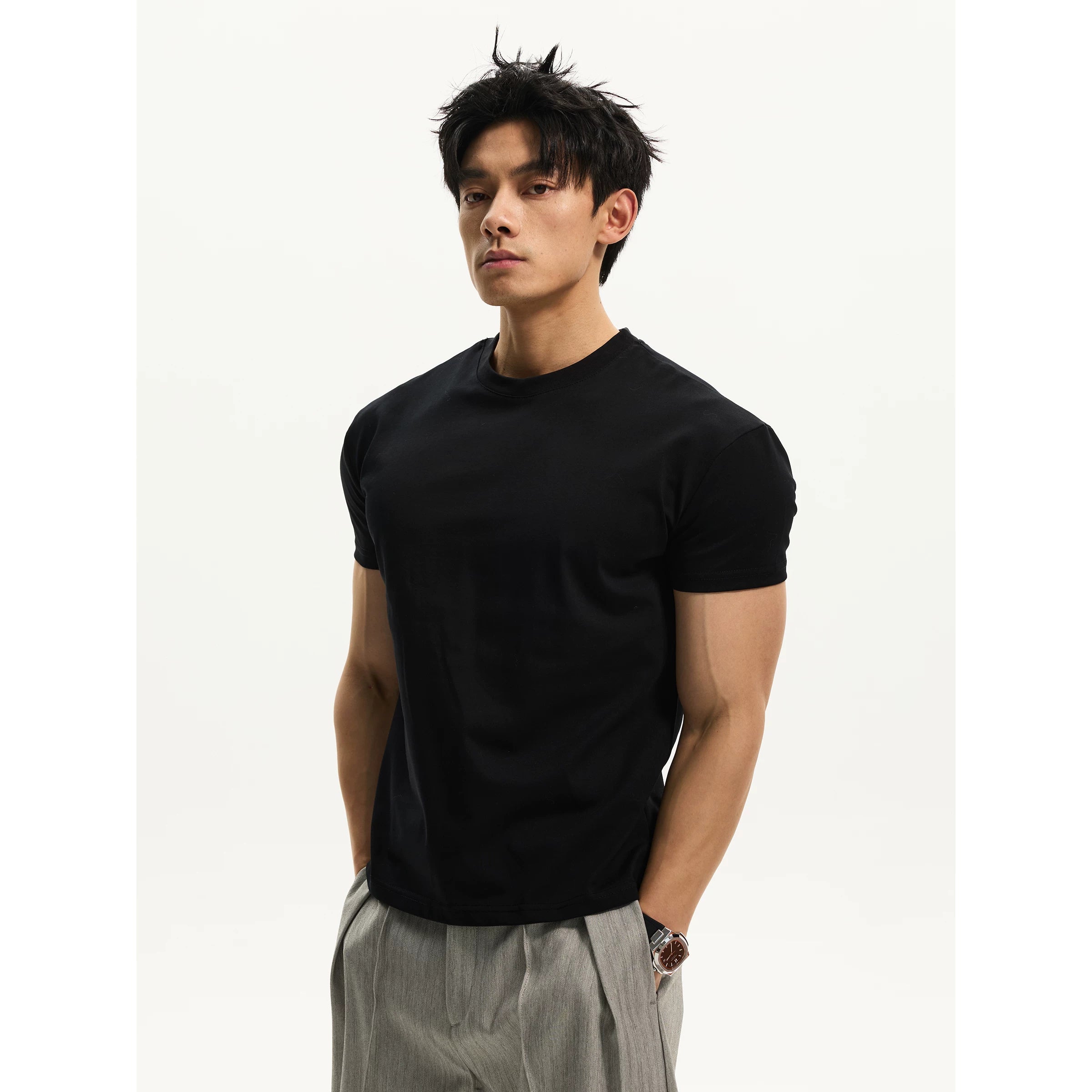 DAY NY Cool Minimalist Shoulder Casual Tee