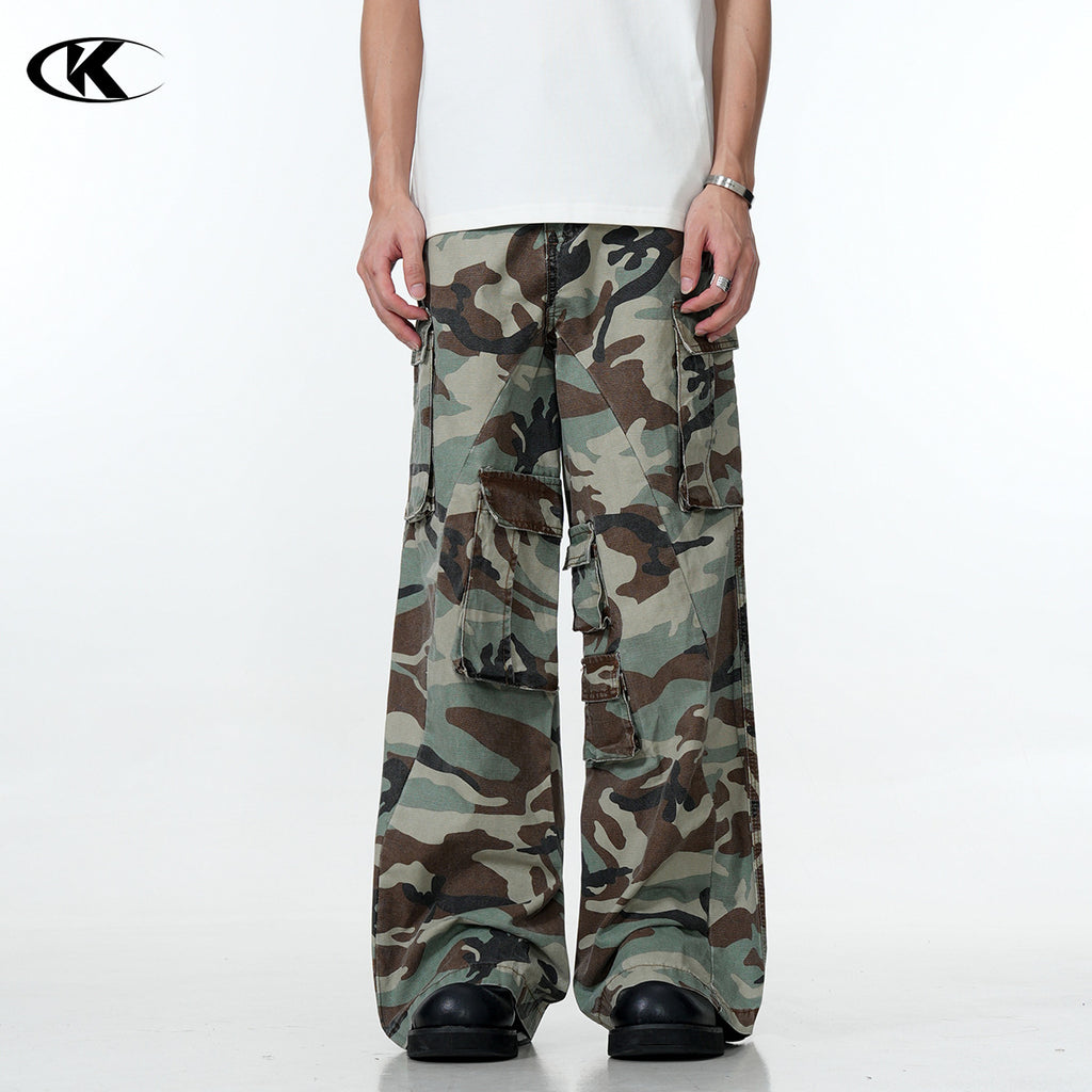 11KN Retro Micro-pull Camouflage Overalls