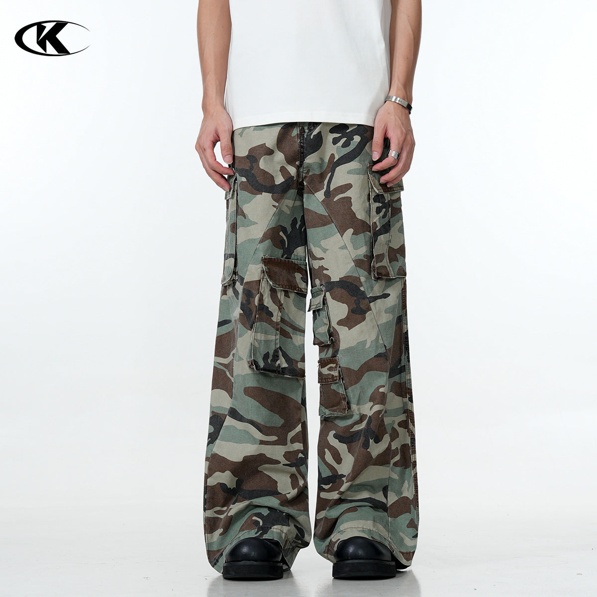 11KN Retro Micro-pull Camouflage Overalls