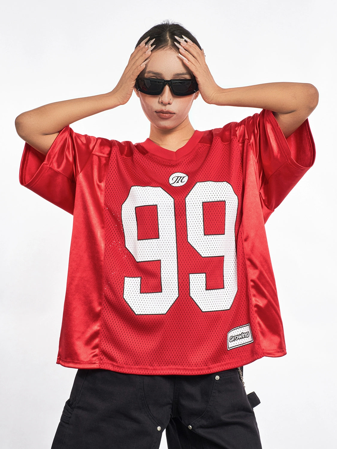 MT99 Alphabet Sports Breathable V-Neck Jersey Tee