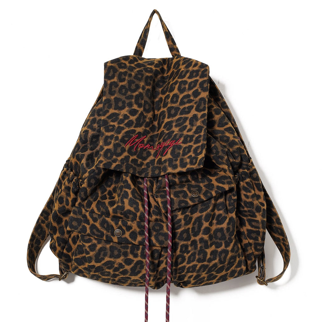 Momogigi Yellow Water-Resistant Nylon Flap-Top Backpack