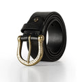 MADEN Brass Buckle 3.8cm Leather Belt