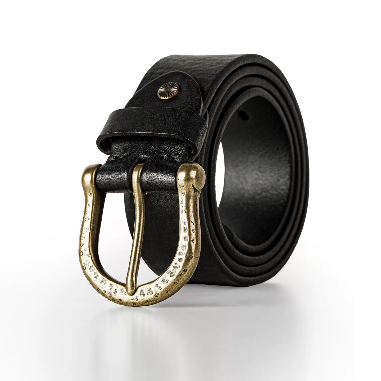 MADEN Brass Buckle 3.8cm Leather Belt