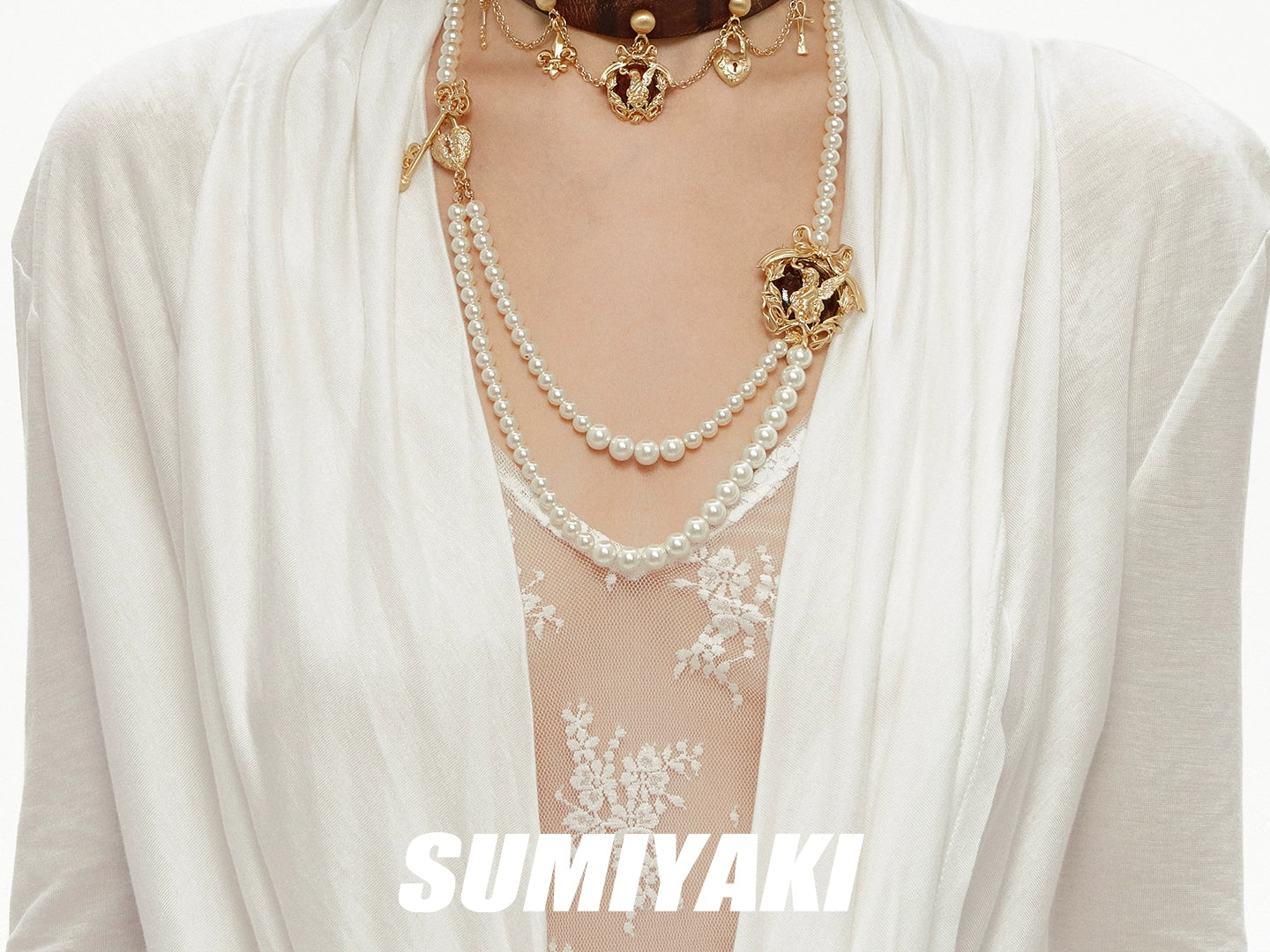 SUMIYAKI Pearl Long Vintage Necklace
