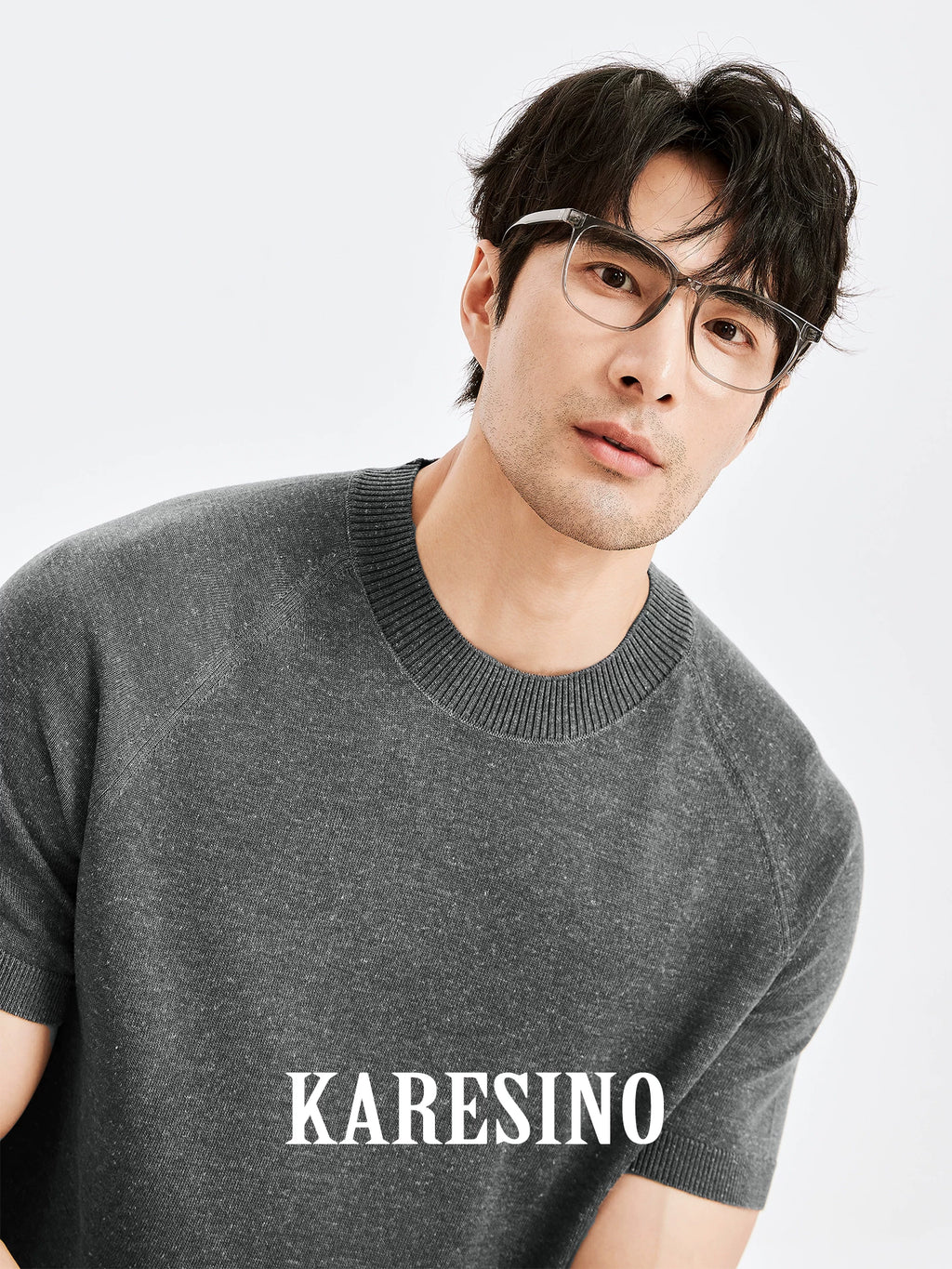 KARESINO Breathable Cool-Touch Crew Neck Knit Tee
