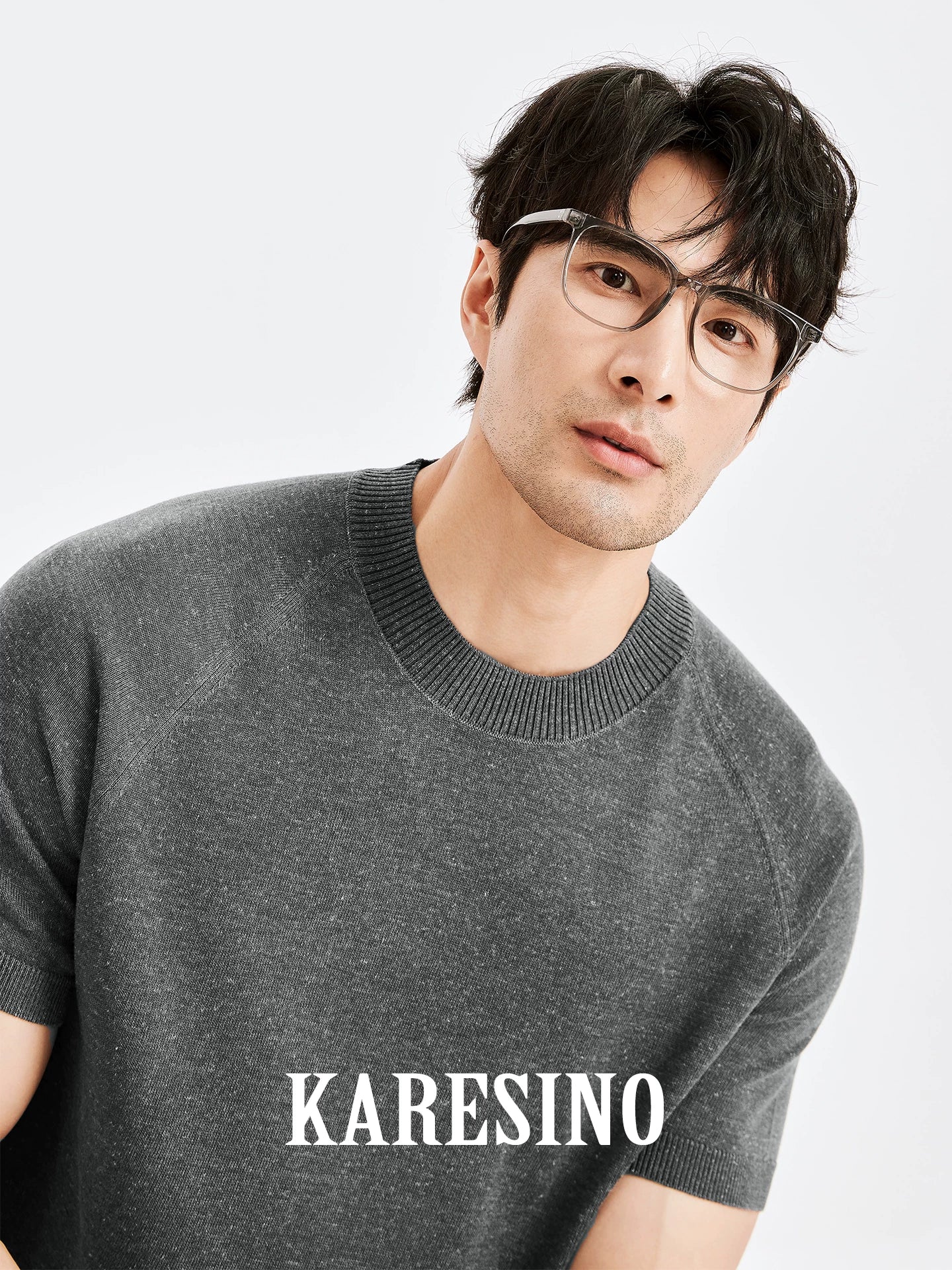 KARESINO Breathable Cool-Touch Crew Neck Knit Tee