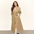 Ariseism Vintage Lapel Double-Breasted Temperament Windbreaker Jacket