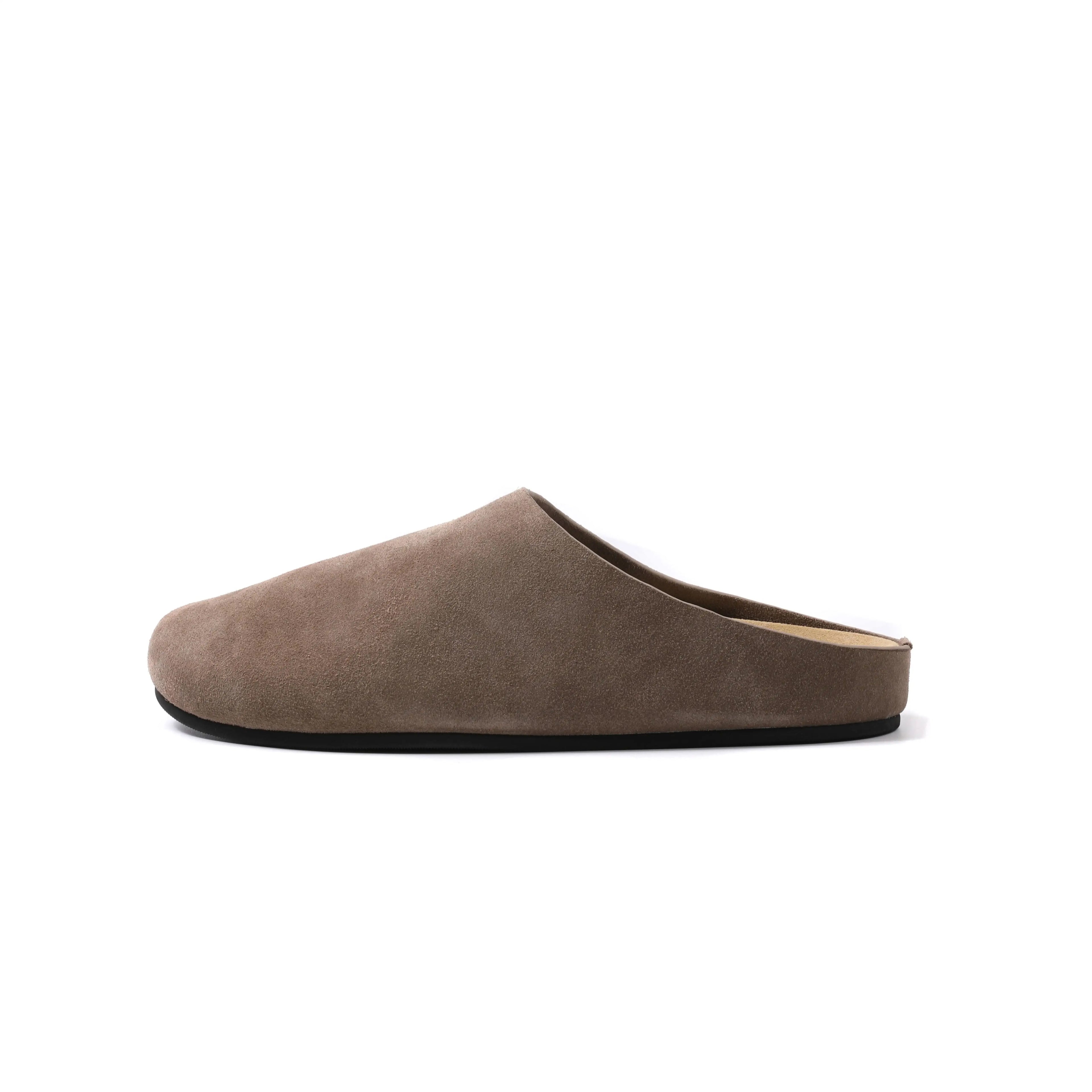 AMBSOM High-Gloss Suede Leather Closed-Toe Mule