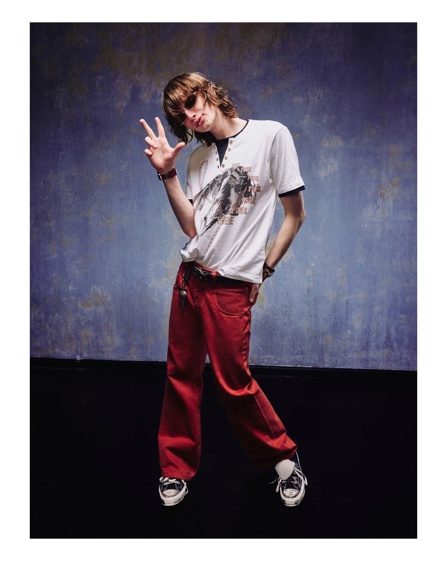 Yemanup Henry Collar Splicing Contrasting Color Versatile Tee