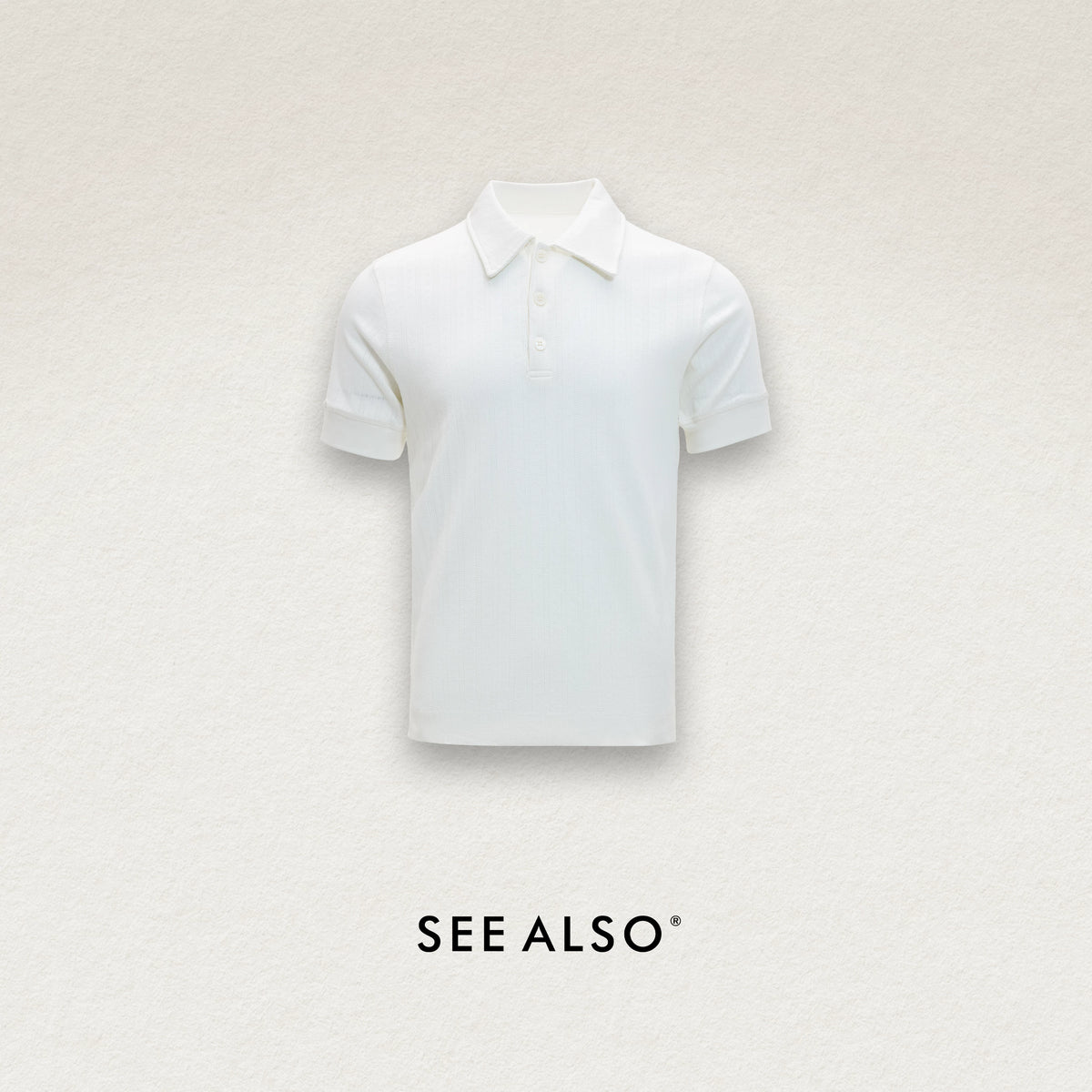 SEE ALSO Heavyweight Vertical Stripe Textured Knit Polo Shirt