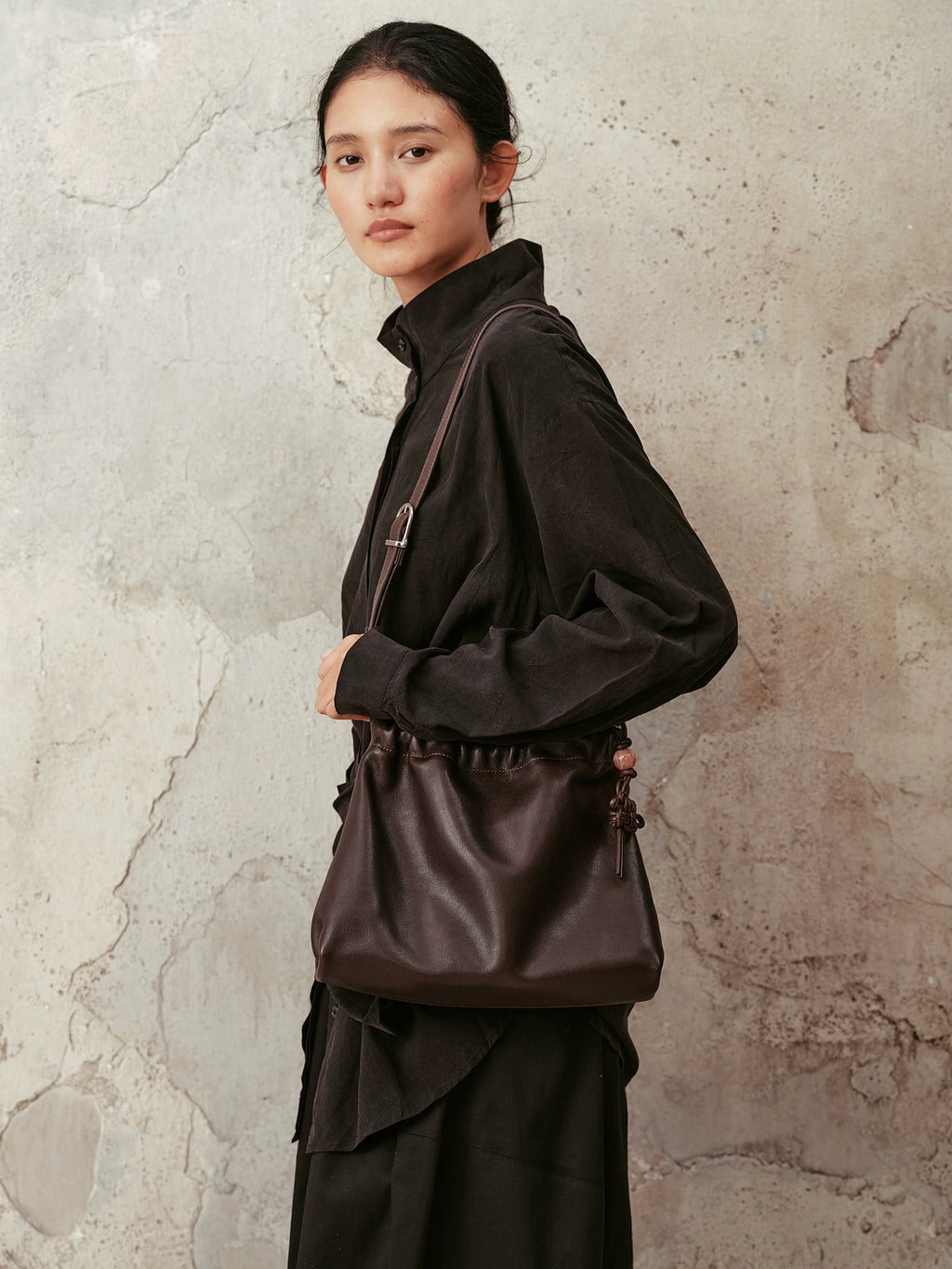 AVALEA Vintage Shoulder Bucket Bag