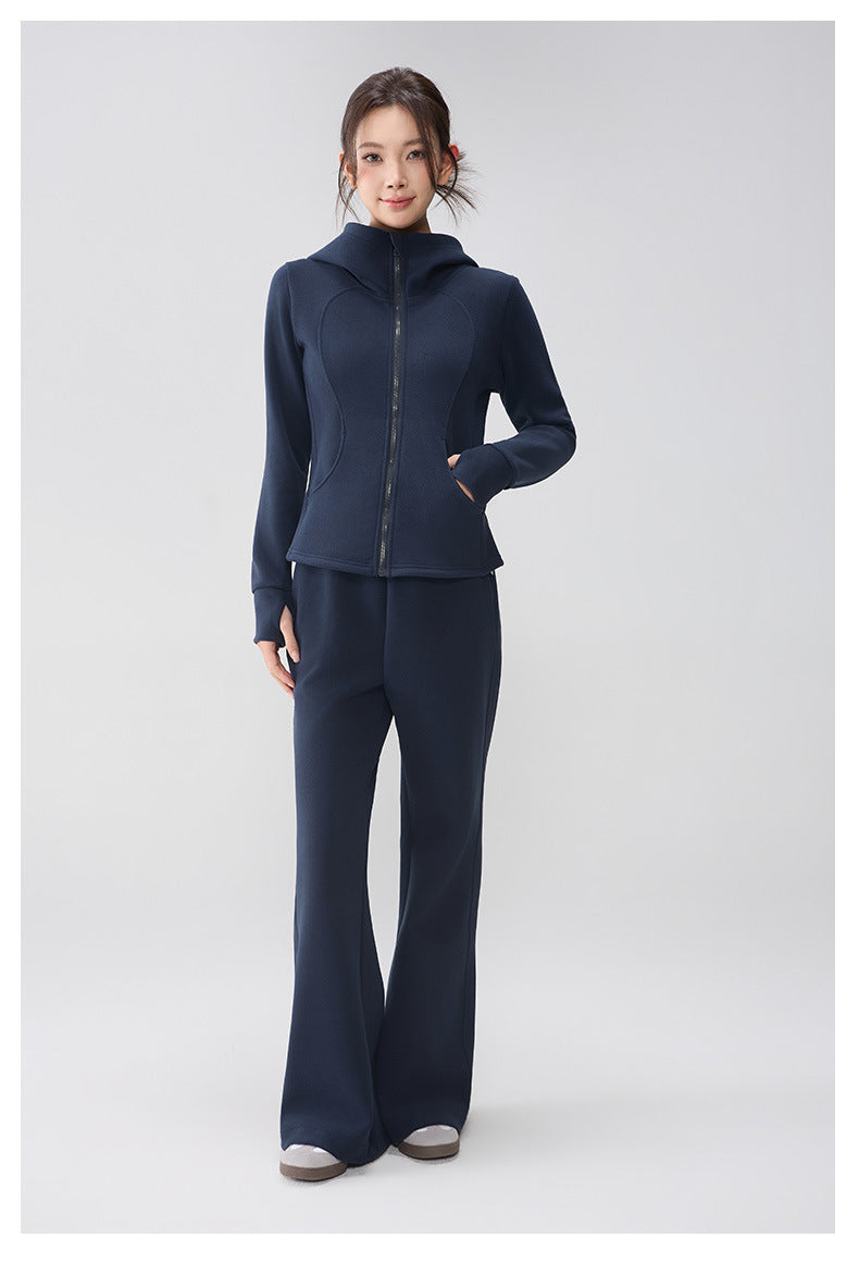 TIANQINGSE Thickened Integrated Fleece Sports Cashmere Set