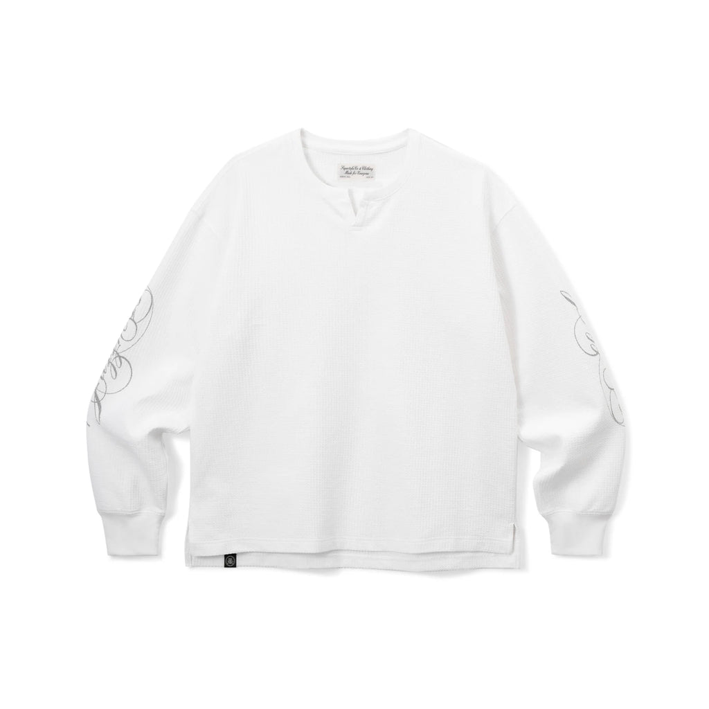 SUPERTOFU JAZZNESS V-Neck Waffle Long-Sleeve Tee