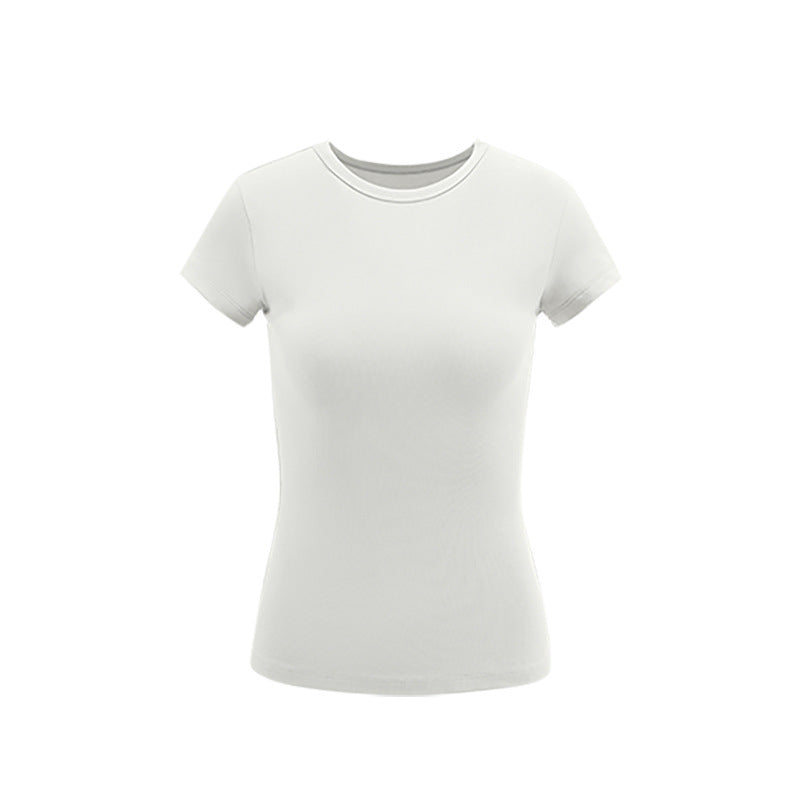 Inflation Crew Neck Straight Shoulder Spice Girl Waist TEE