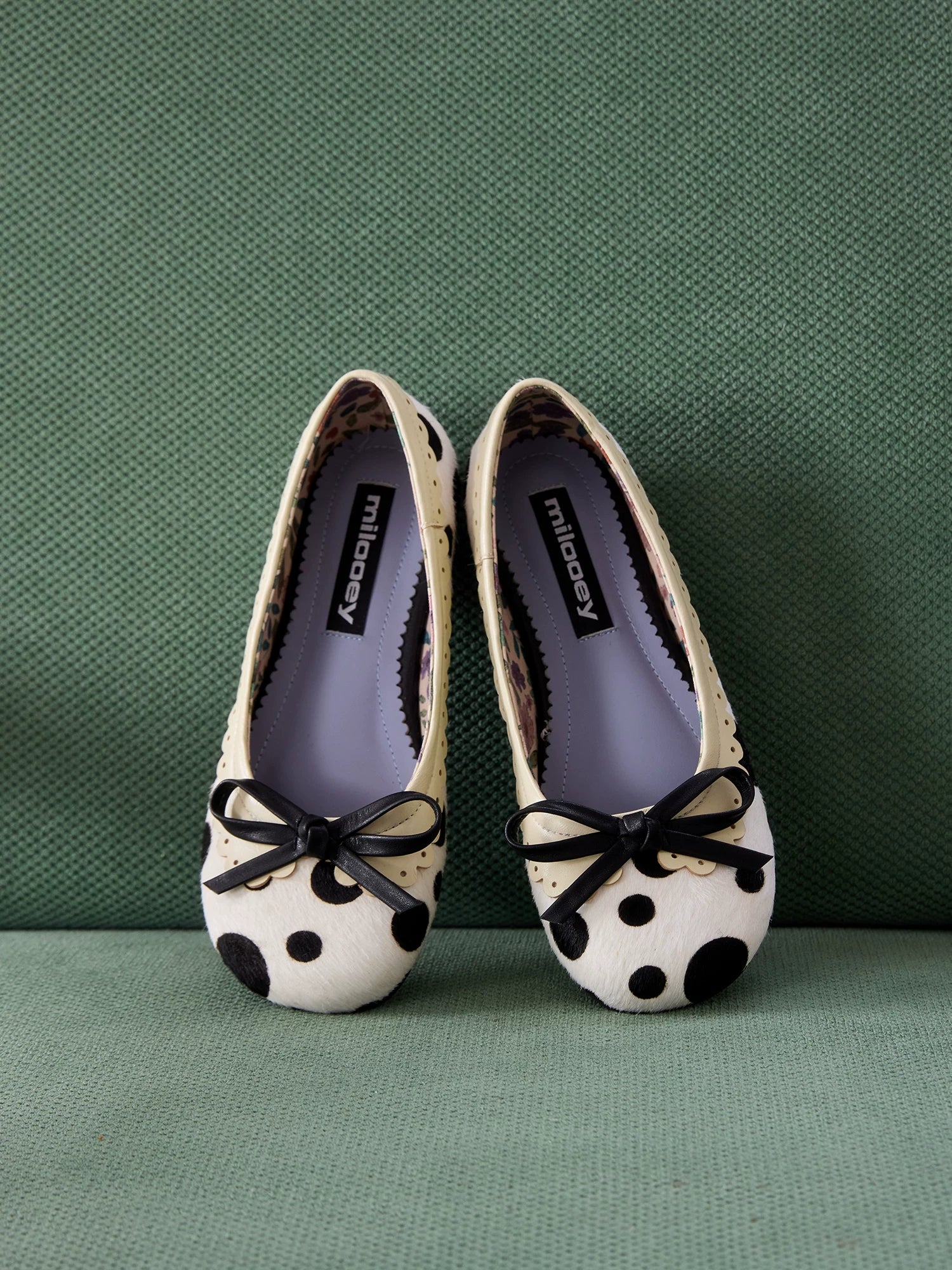 MILOOEY Bow-Detail Leather Ballet Flat