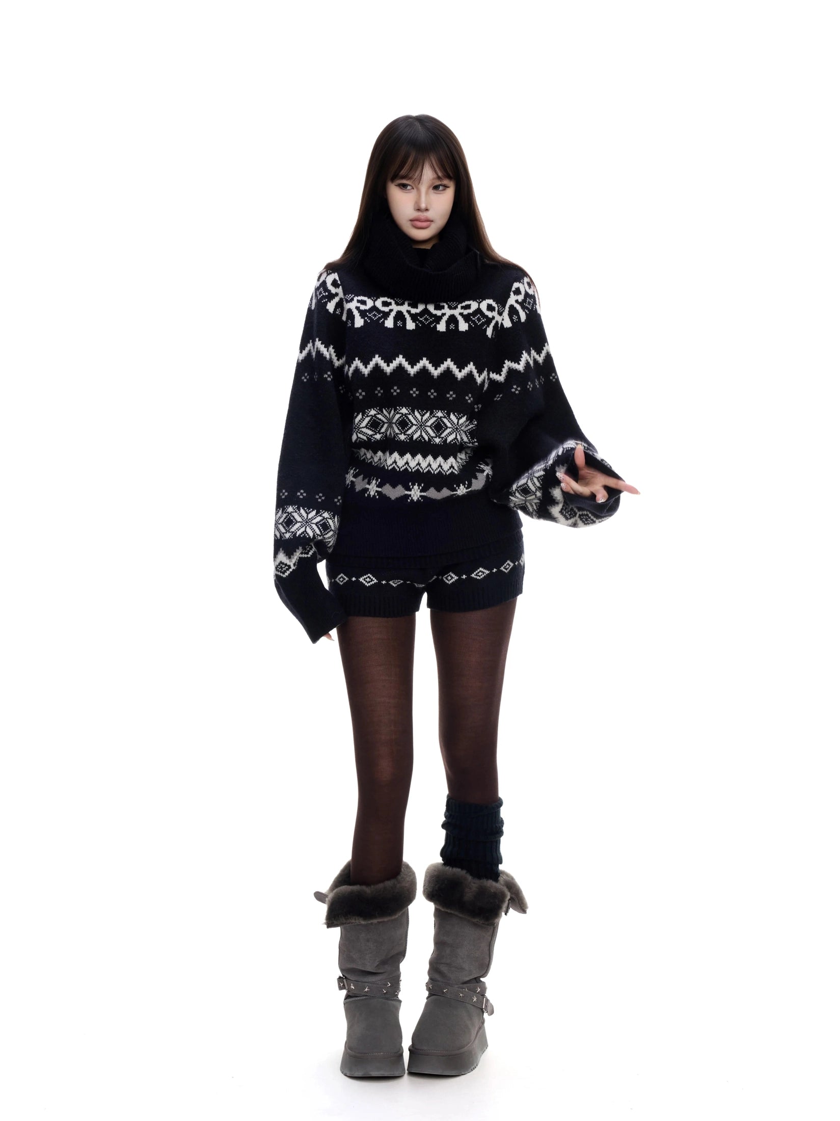 WITHMIN Loose Lazy Style Knitted Fashion Suit