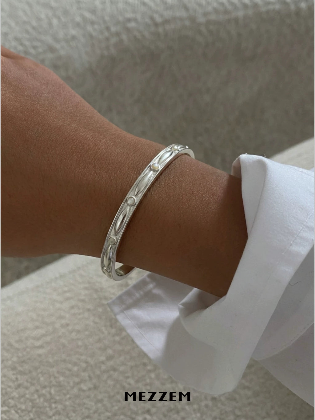 MEZZEM Sterling Silver Open Cuff Bracelet