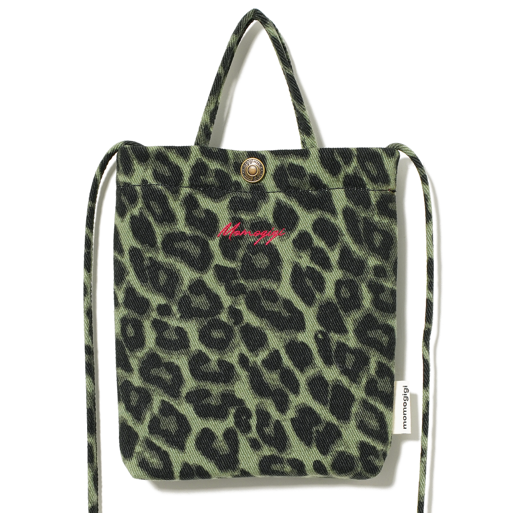 Momogigi Vintage Leopard Print Canvas Crossbody Small Square Bag