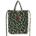 Momogigi Vintage Leopard Print Canvas Crossbody Small Square Bag